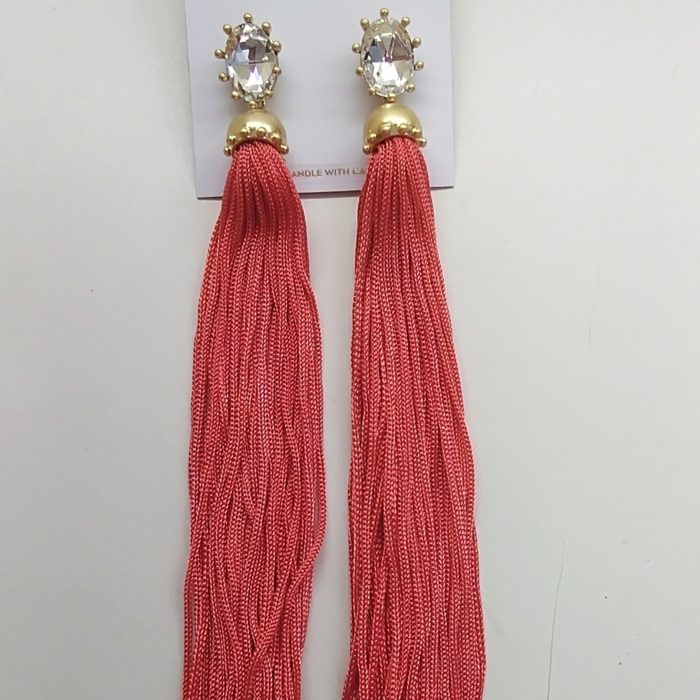 Kate Spade New Salmon Fringe Earrings